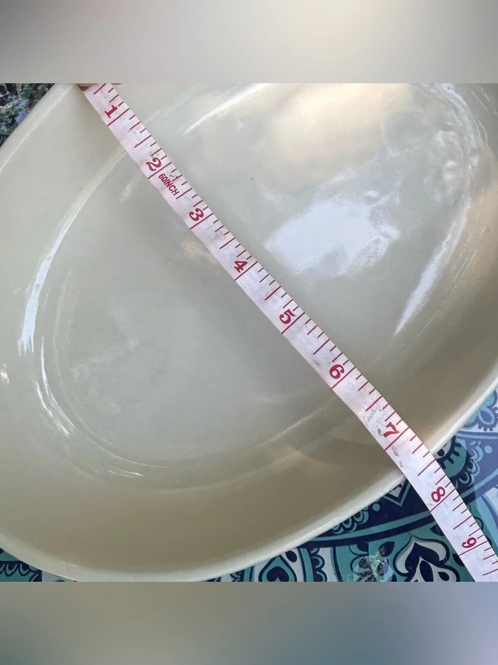 Artisan Studio Pottery 11” Oval Au Gratin Baking Serving Dish Textured Aqua Blue